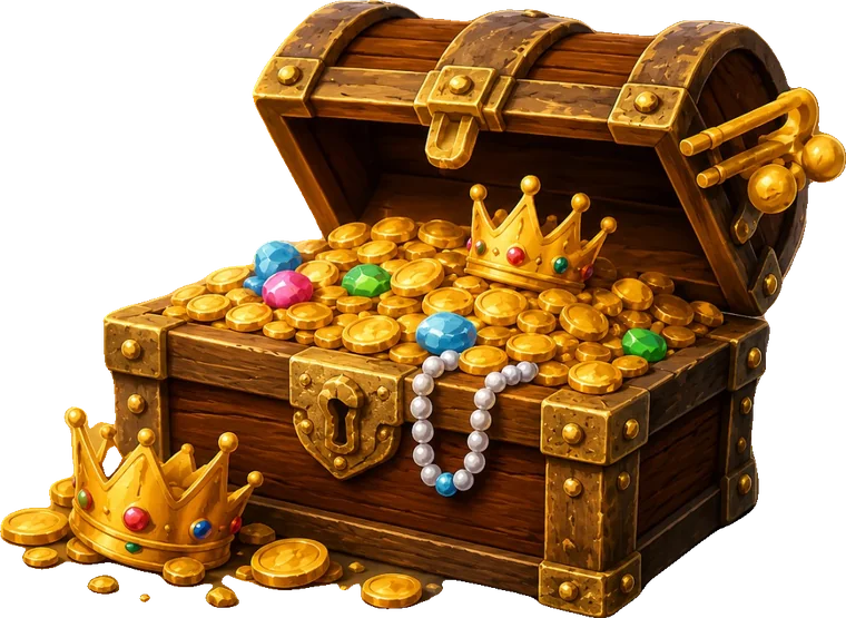 Coffre au trésor rempli de pièces d'or