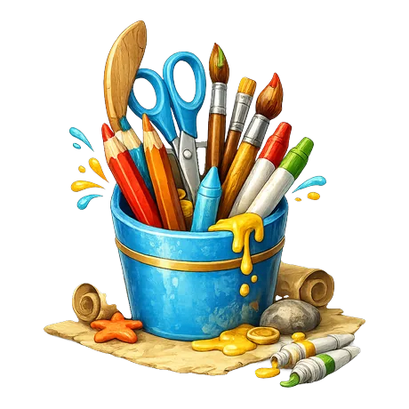Pot de crayons et pinceaux
