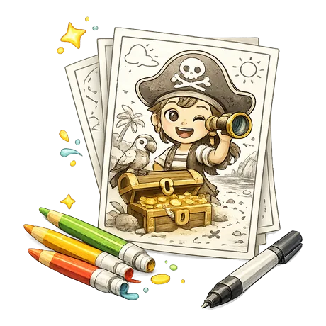 Coloriages de pirates à imprimer